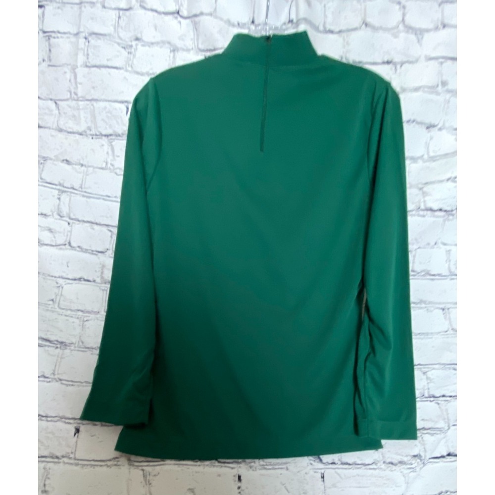 NWOT 70's Vintage Nortons Point Womens Green Mock Zip Turtleneck Long Sleeve